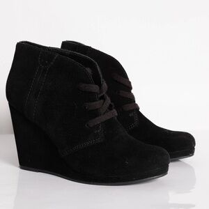 Dolce Vita Black Suede Wedge Booties